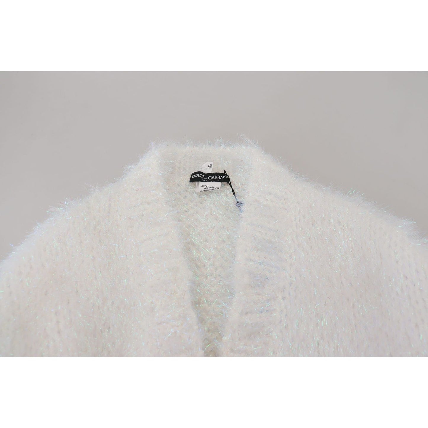 Dolce & Gabbana White Long Sleeves Fringes Cardigan Jacket