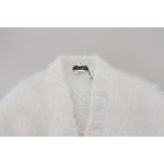 Dolce & Gabbana White Long Sleeves Fringes Cardigan Jacket