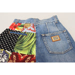 Dolce & Gabbana Blue Jacquard Majolica High Waist Jeans