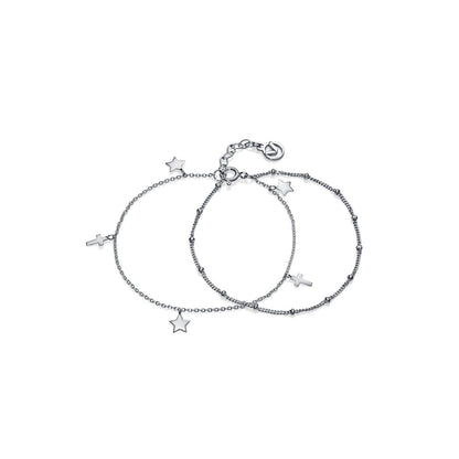VICEROY JEWELS Mod. 4089P000-00 silver bracelet for ladies with star and cross charms, quartz movement, water resistant to 5 ATM, in official box.