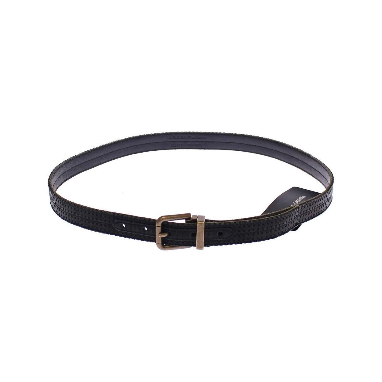Dolce & Gabbana Blue Leather Logo Belt Belt