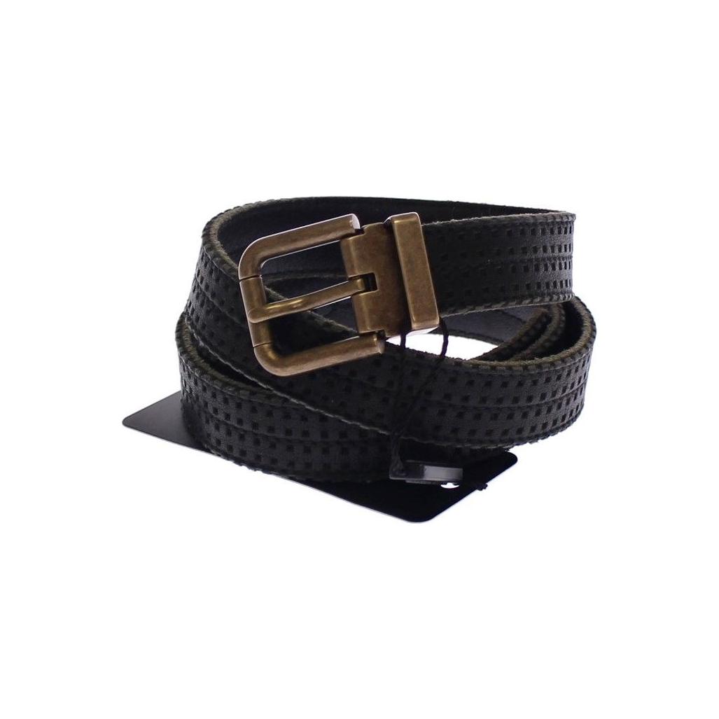 Dolce & Gabbana Blue Leather Logo Belt Belt