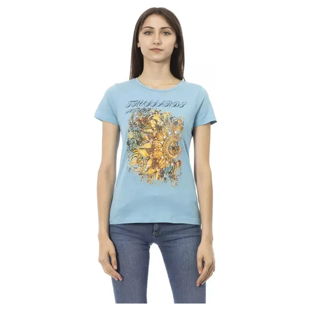 Trussardi Action Light Blue Cotton Women T-Shirt
