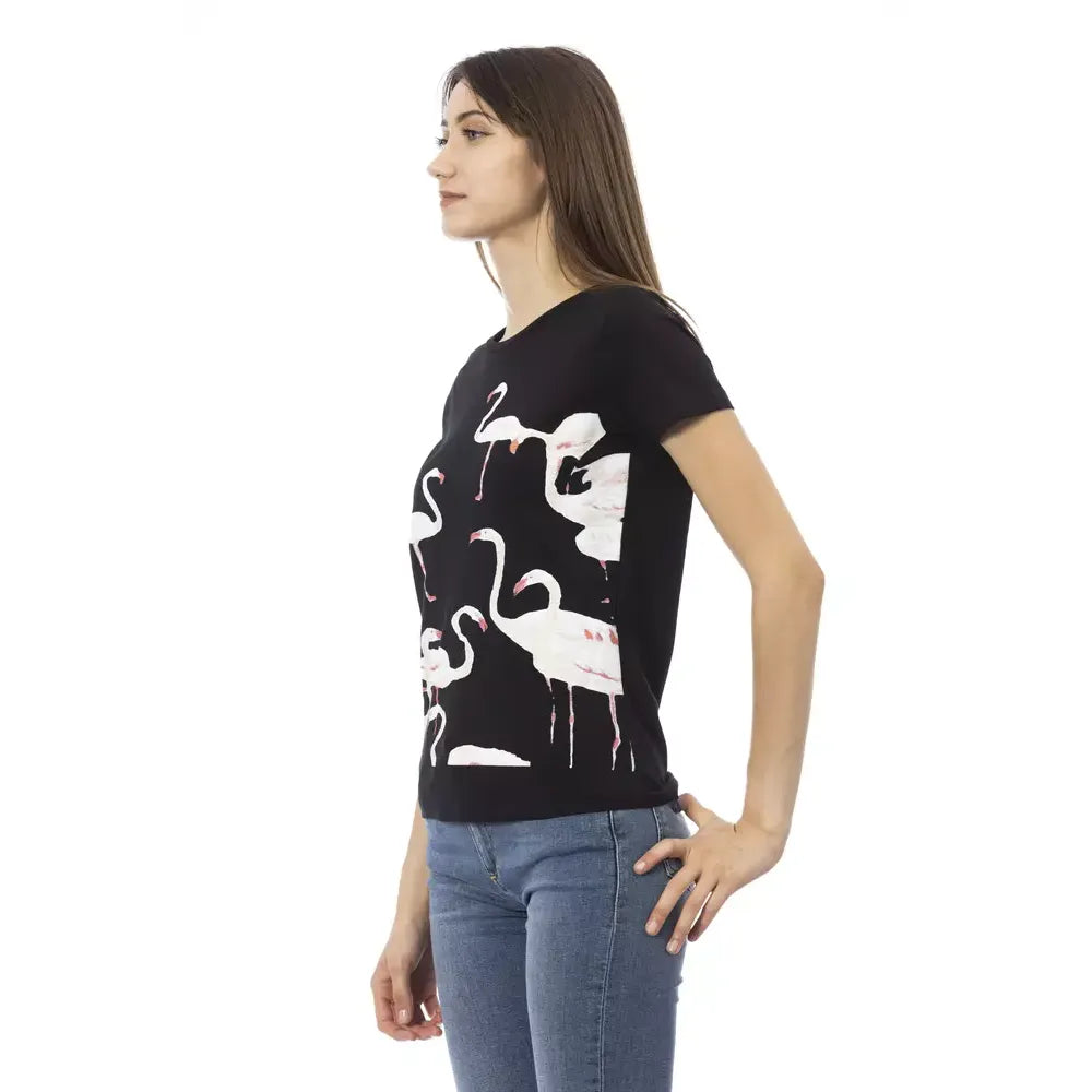 Trussardi Action Black Cotton Tops & T-Shirt