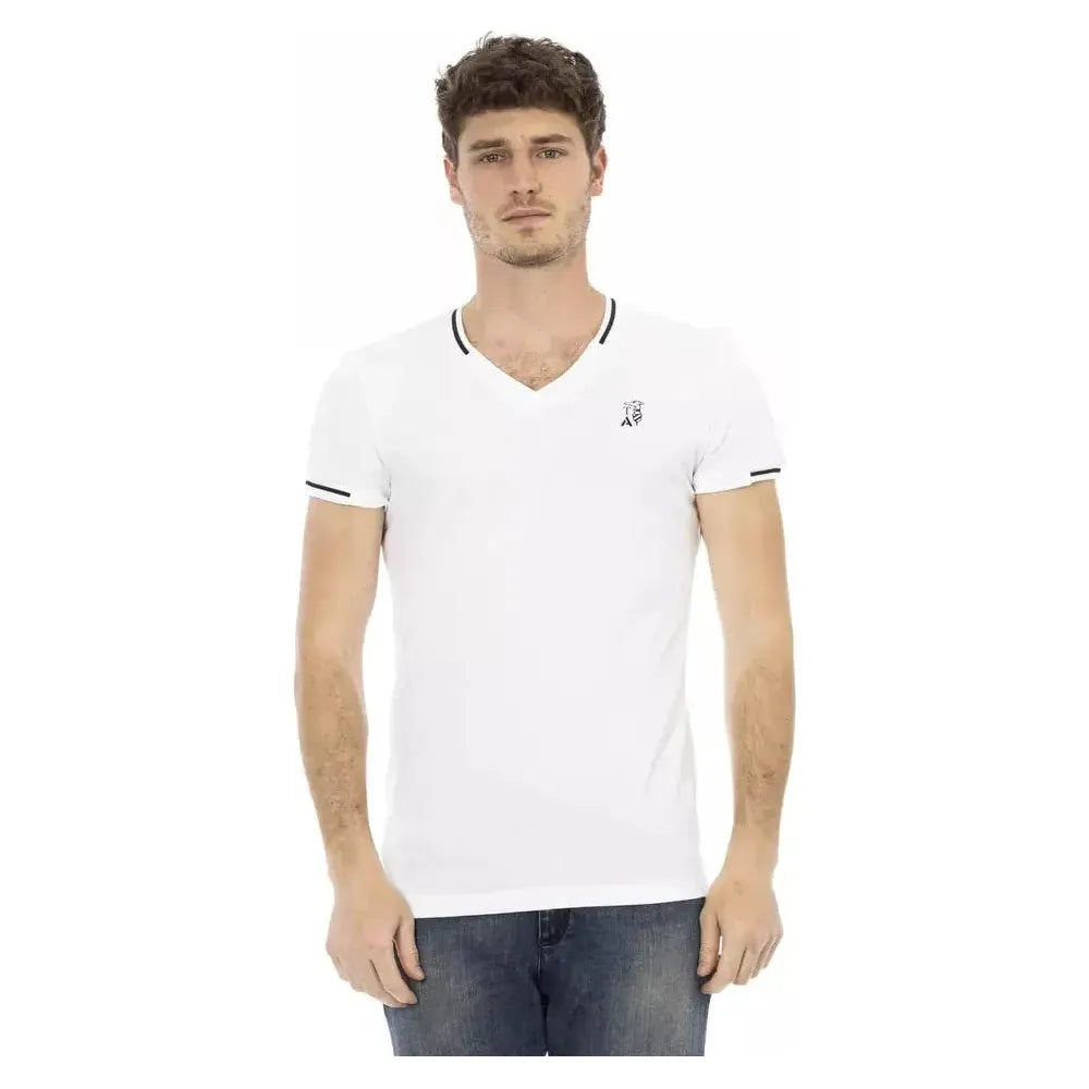 تي شيرت رجالي من القطن باللون الأبيض من Trussardi Action