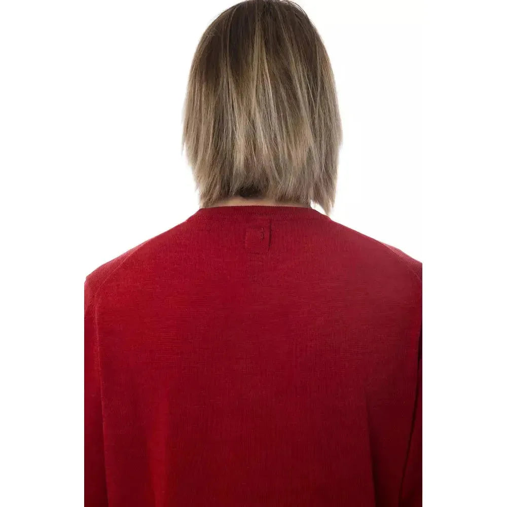 Billionaire Italian Couture Red Merino Wool Men Sweater BI-10486-XL