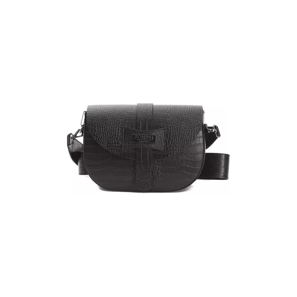 Pompei Donatella Black Leather Women Crossbody Bag