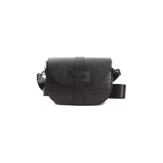 Pompei Donatella Black Leather Women Crossbody Bag