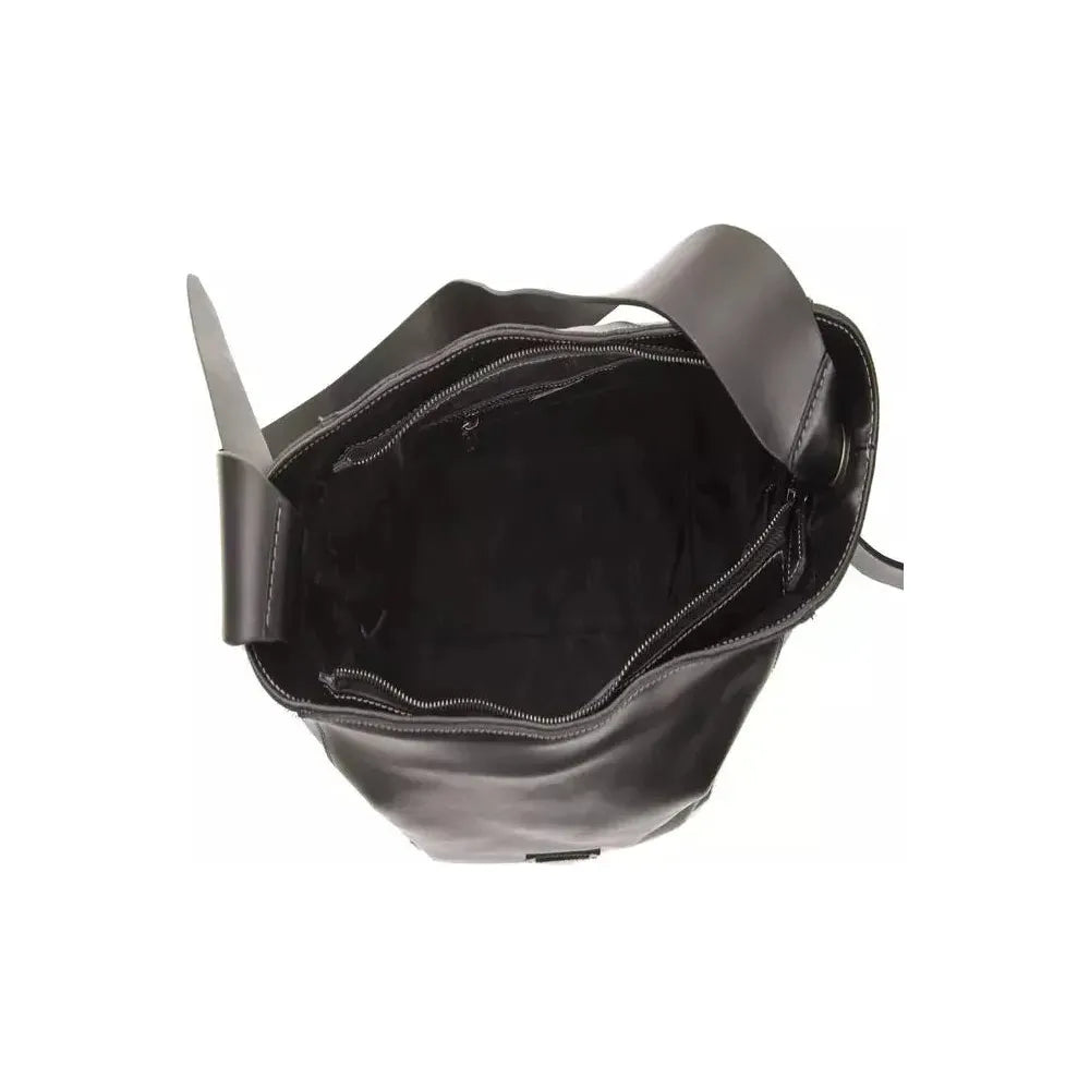 Pompei Donatella Black Leather Women Shoulder Bag