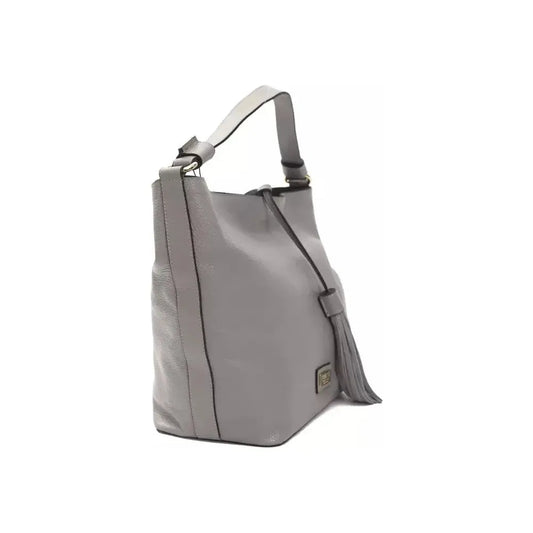 Pompei Donatella Gray Leather Women Shoulder Bag PO-5805