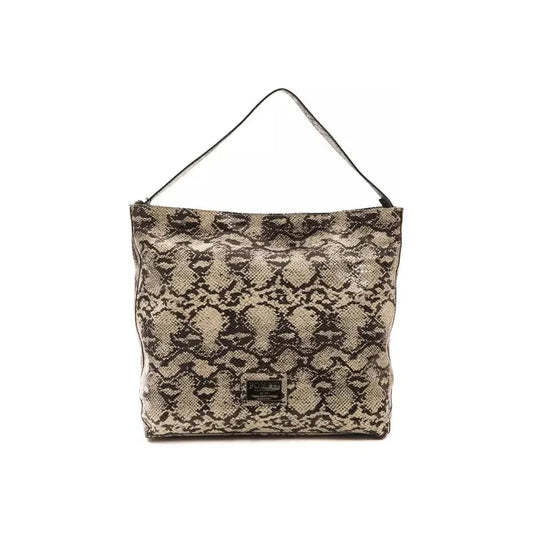 Pompei Donatella Gray Leather Women Shoulder Bag PO-5785