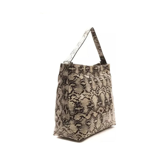 Pompei Donatella Gray Leather Women Shoulder Bag PO-5785