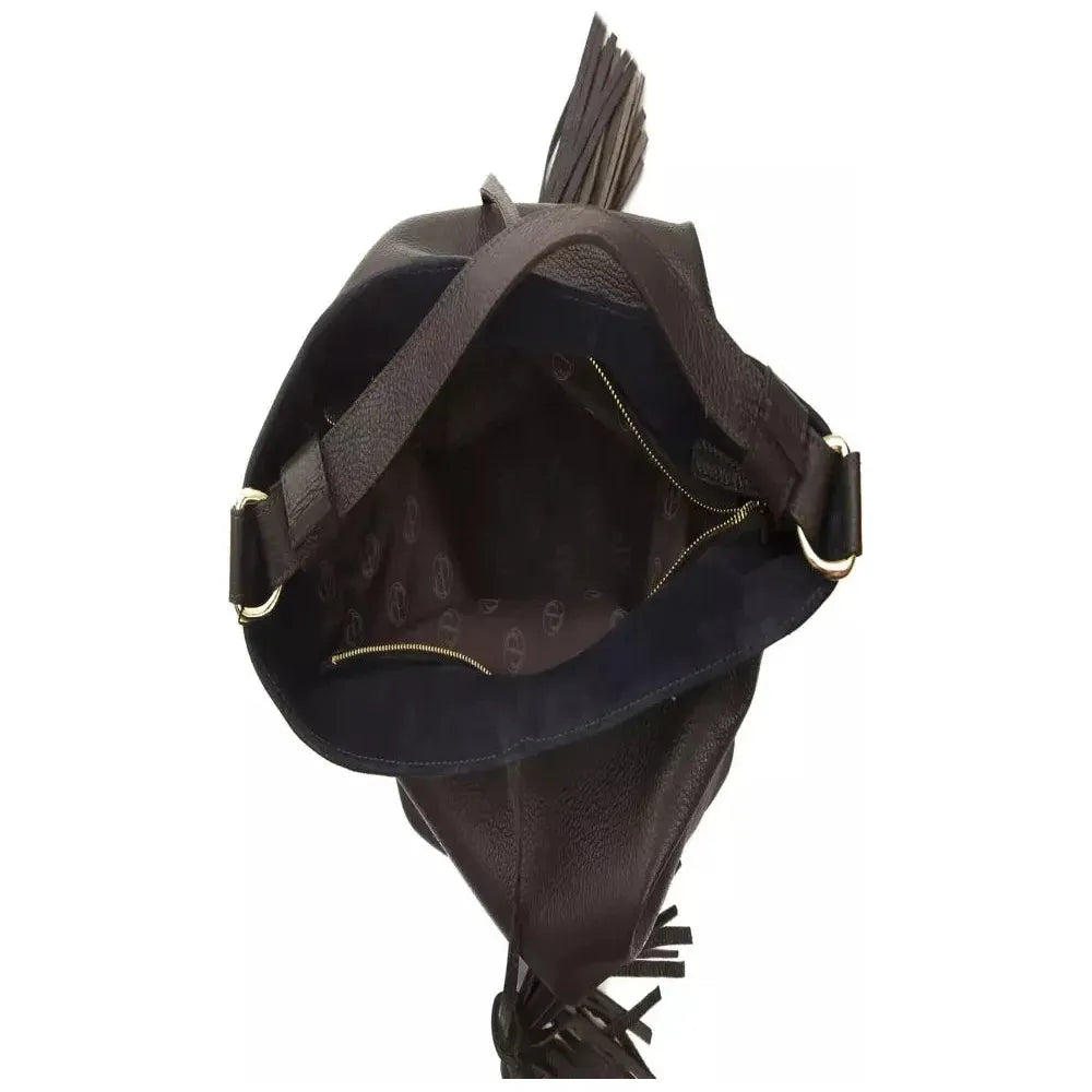 Pompei Donatella Brown Leather Women Shoulder Bag WOMAN SHOULDER BAGS