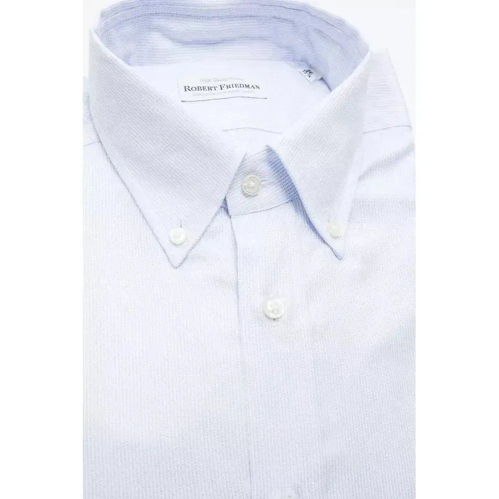 Robert Friedman Light Blue Cotton Men Shirt