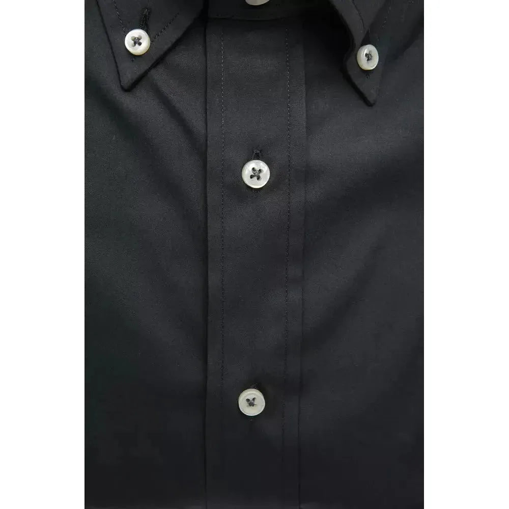 Robert Friedman Gray Cotton Men Shirt RO-20477-L