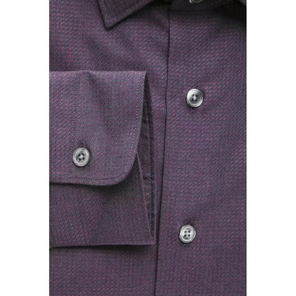 Robert Friedman Burgundy Cotton Men Shirt