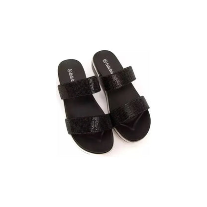 Péché Originel Black Textile Sandal