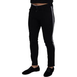 Dolce & Gabbana Black Cotton DG Crown Men Denim Jeans