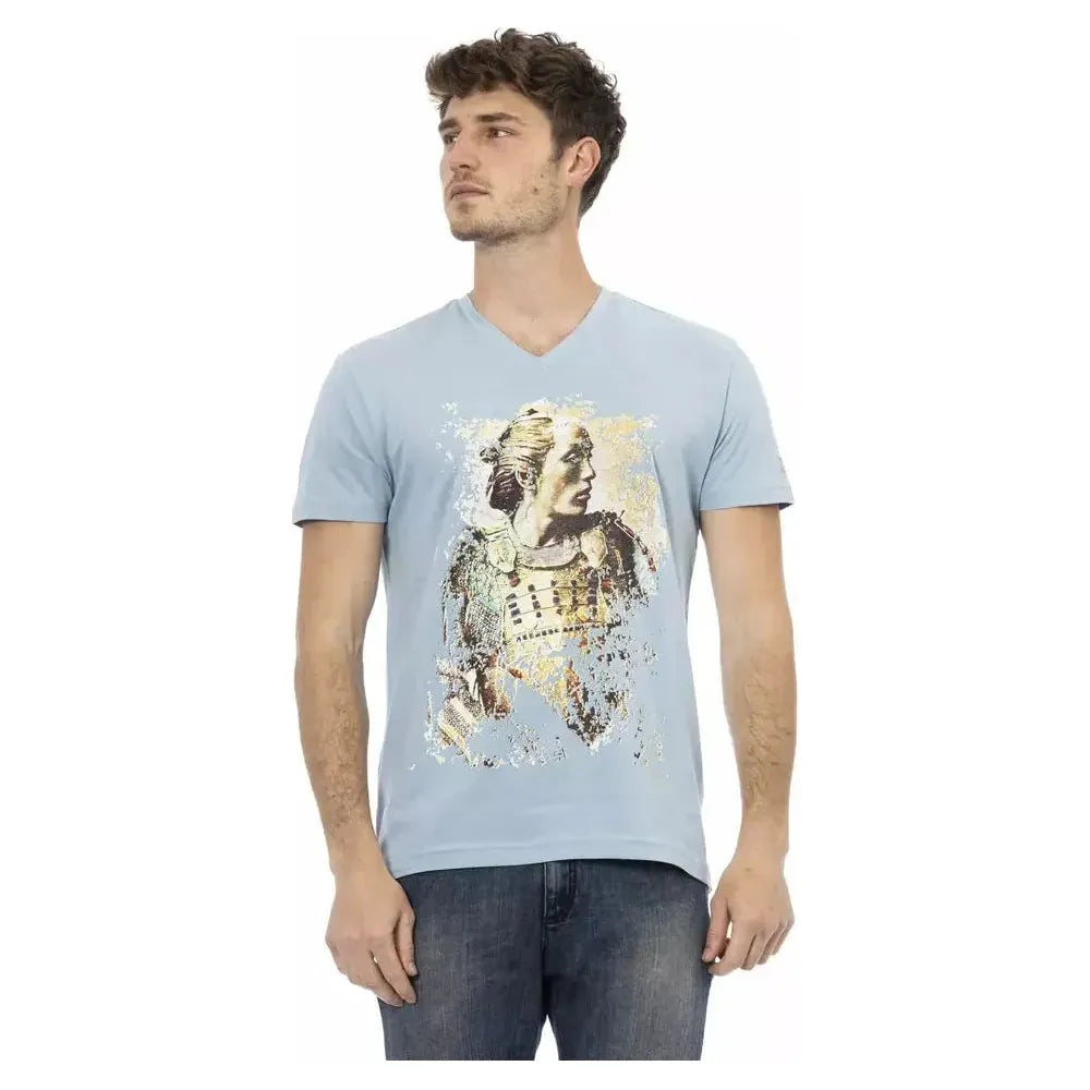 Trussardi Action Light Blue Cotton Men T-Shirt