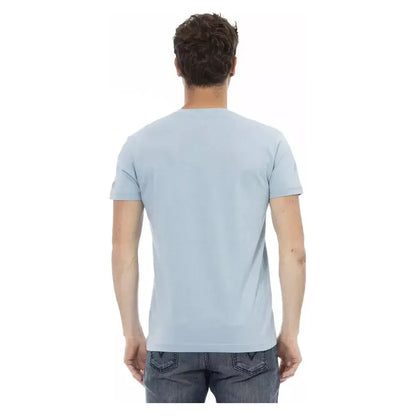 Trussardi Action Light Blue Cotton Men T-Shirt
