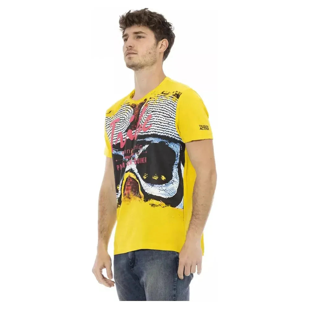 Trussardi Action Yellow Cotton Men T-Shirt