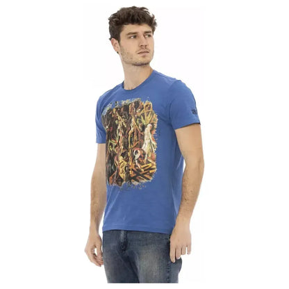 Trussardi Action Blue Cotton Men T-Shirt