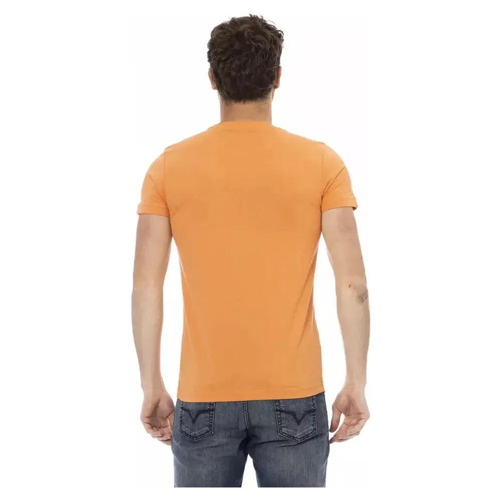 تي شيرت رجالي من القطن باللون البرتقالي من Trussardi Action