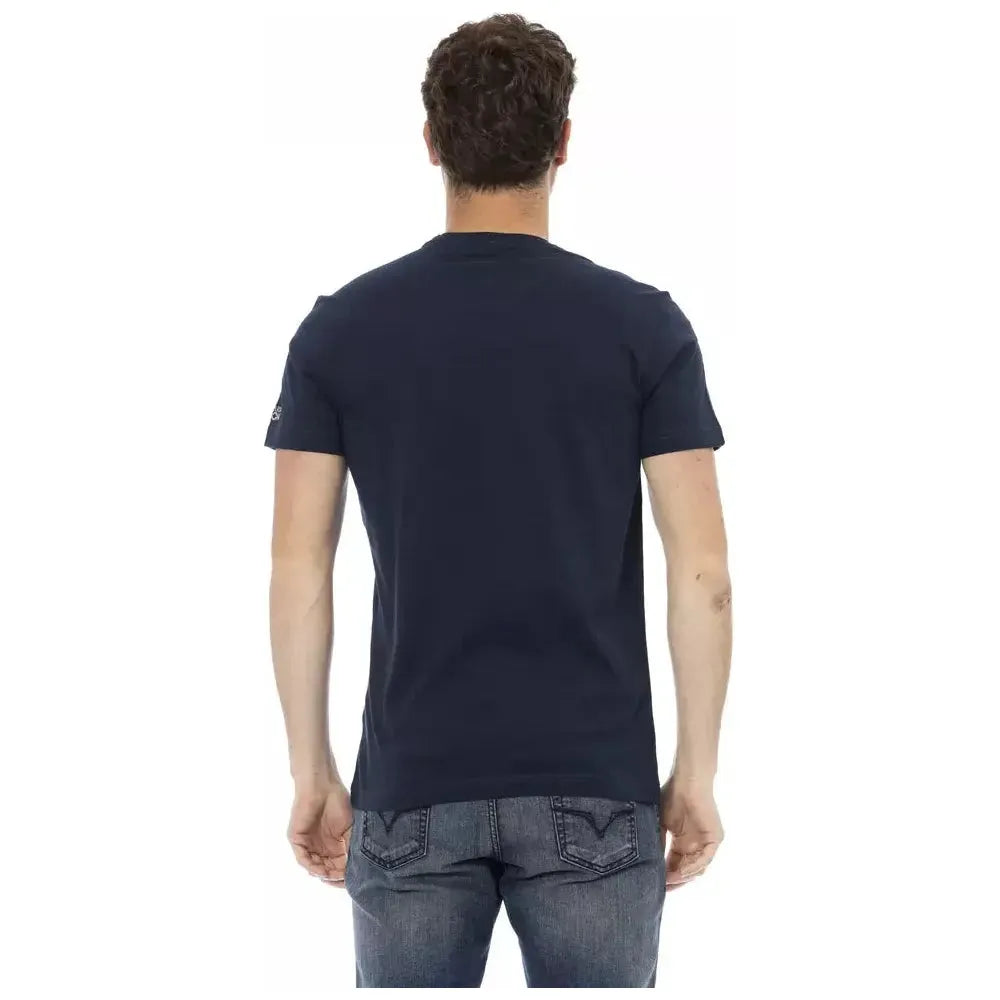 تي شيرت رجالي من القطن باللون الأزرق من Trussardi Action
