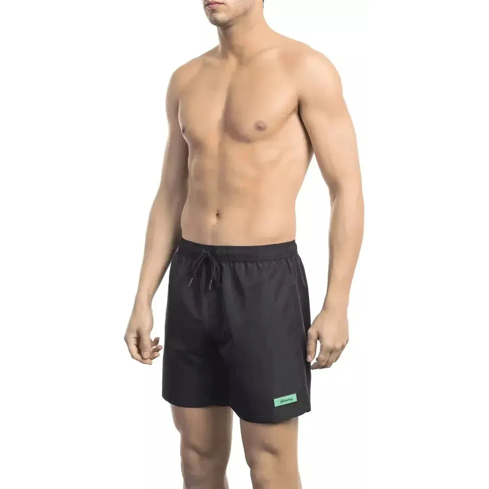 Bikkembergs Black Polyester Men Swim Short BI-22002-S