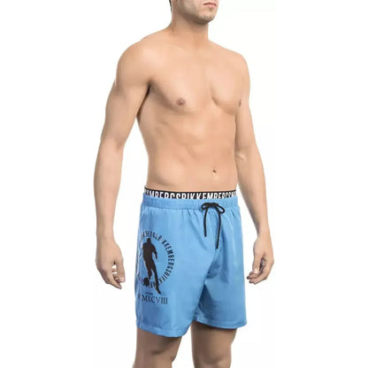 Bikkembergs Light Blue Polyester Men's Swim Short