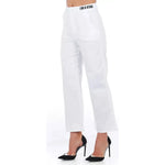 Frankie Morello White Cotton Women Cropped Trouser