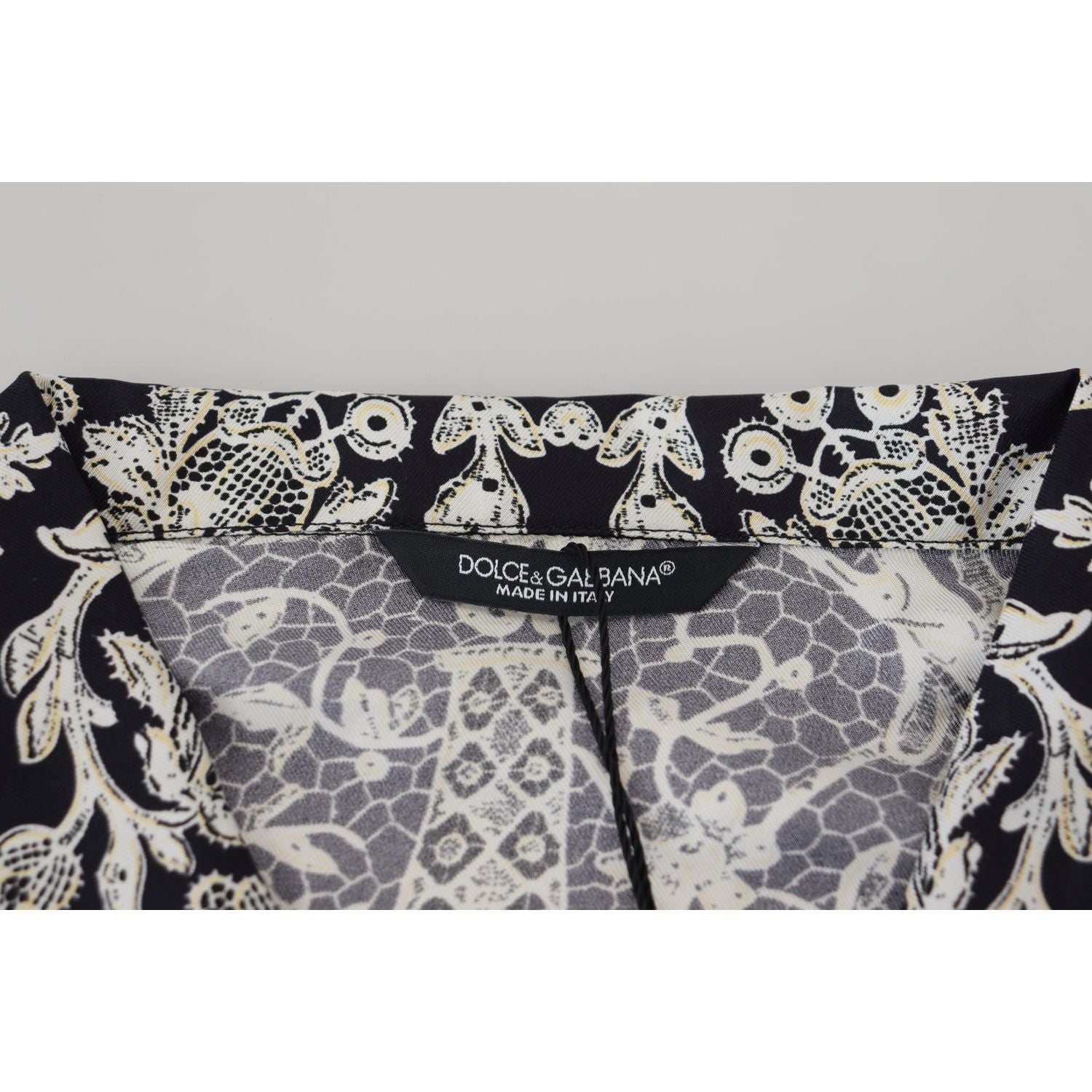 قميص دولتشي آند غابانا الأنيق المصنوع من الساتان والمزخرف بنقشة الزهور