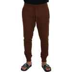 Dolce & Gabbana Brown Cashmere Men Drawstring Jogger Pants