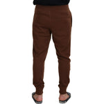 Dolce & Gabbana Brown Cashmere Men Drawstring Jogger Pants