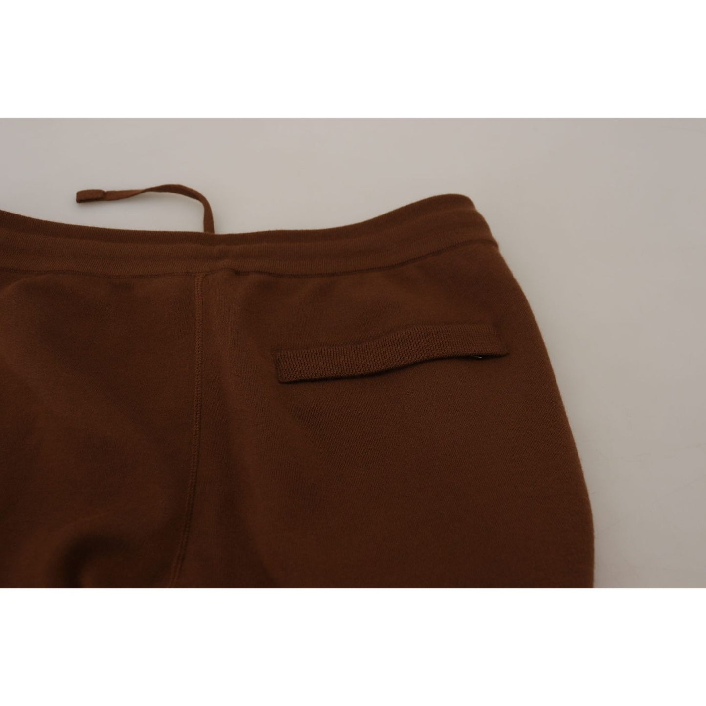 Dolce & Gabbana Brown Cashmere Men Drawstring Jogger Pants