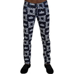 Dolce & Gabbana Blue Cotton DG Crown Skinny Denim Jeans