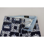 Dolce & Gabbana Blue Cotton DG Crown Skinny Denim Jeans