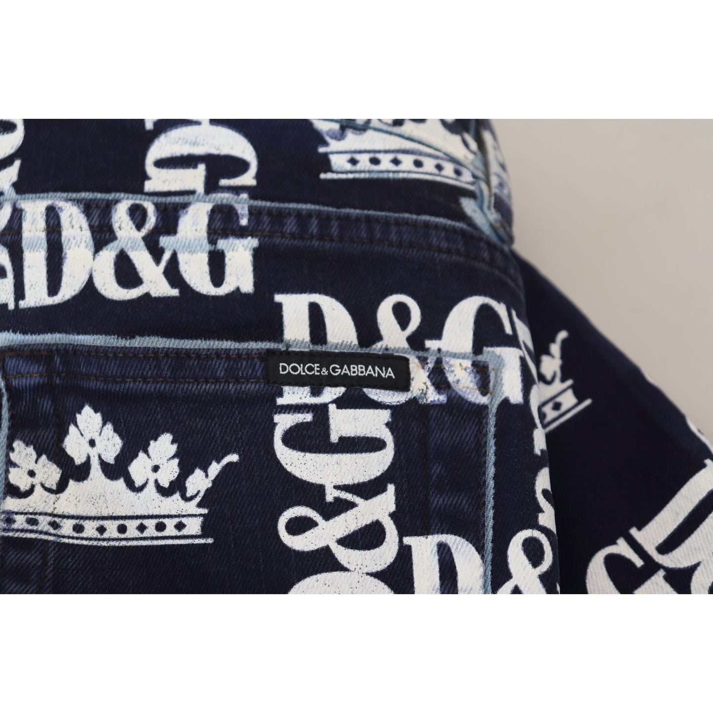 Dolce & Gabbana Blue Cotton DG Crown Skinny Denim Jeans