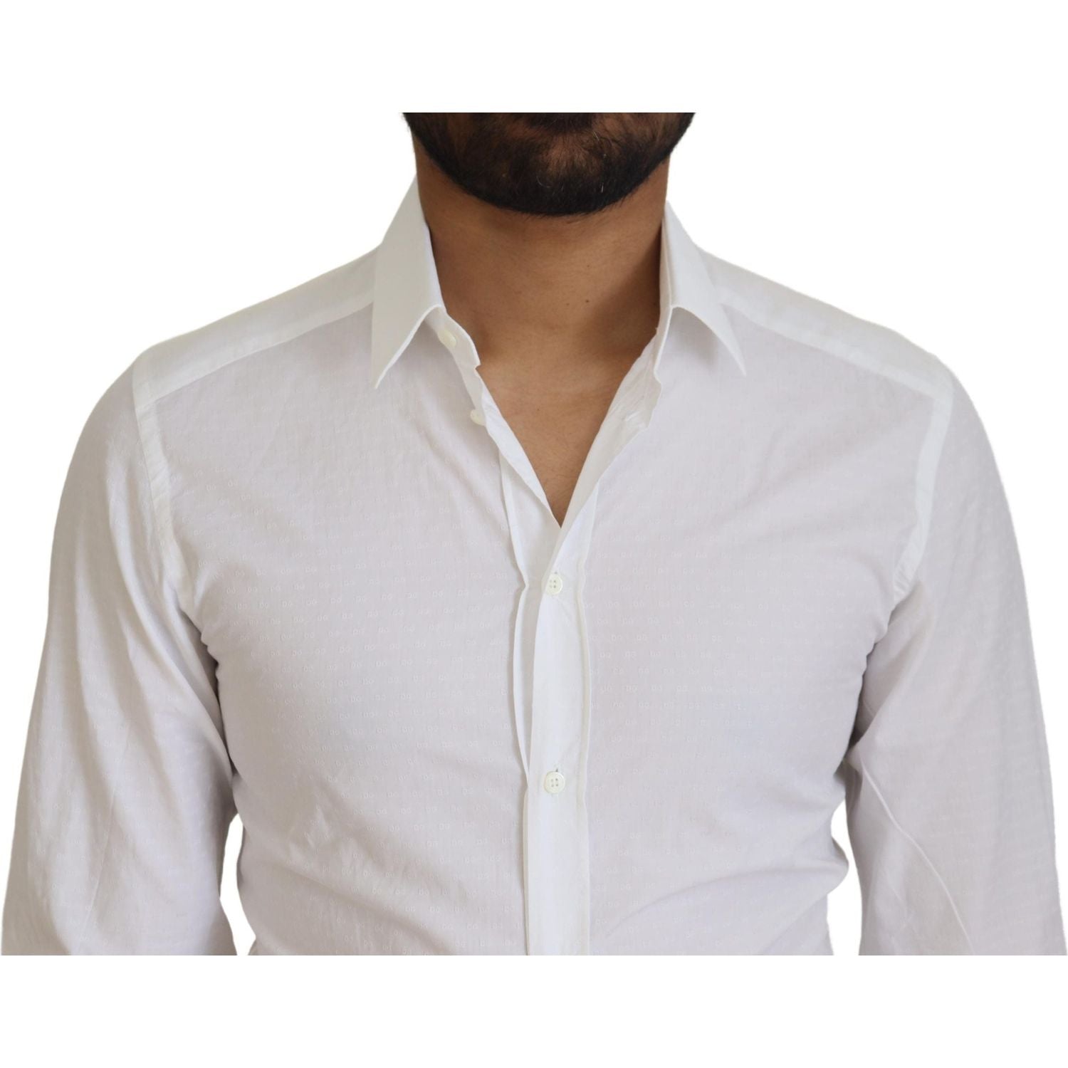 قميص دولتشي آند غابانا الأنيق المصنوع من القطن باللون الأبيض بقصّة Slim Fit