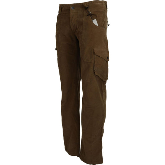 Ermanno Scervino Brown Cotton Corduroy Cargo Pants PAN74333 - 46