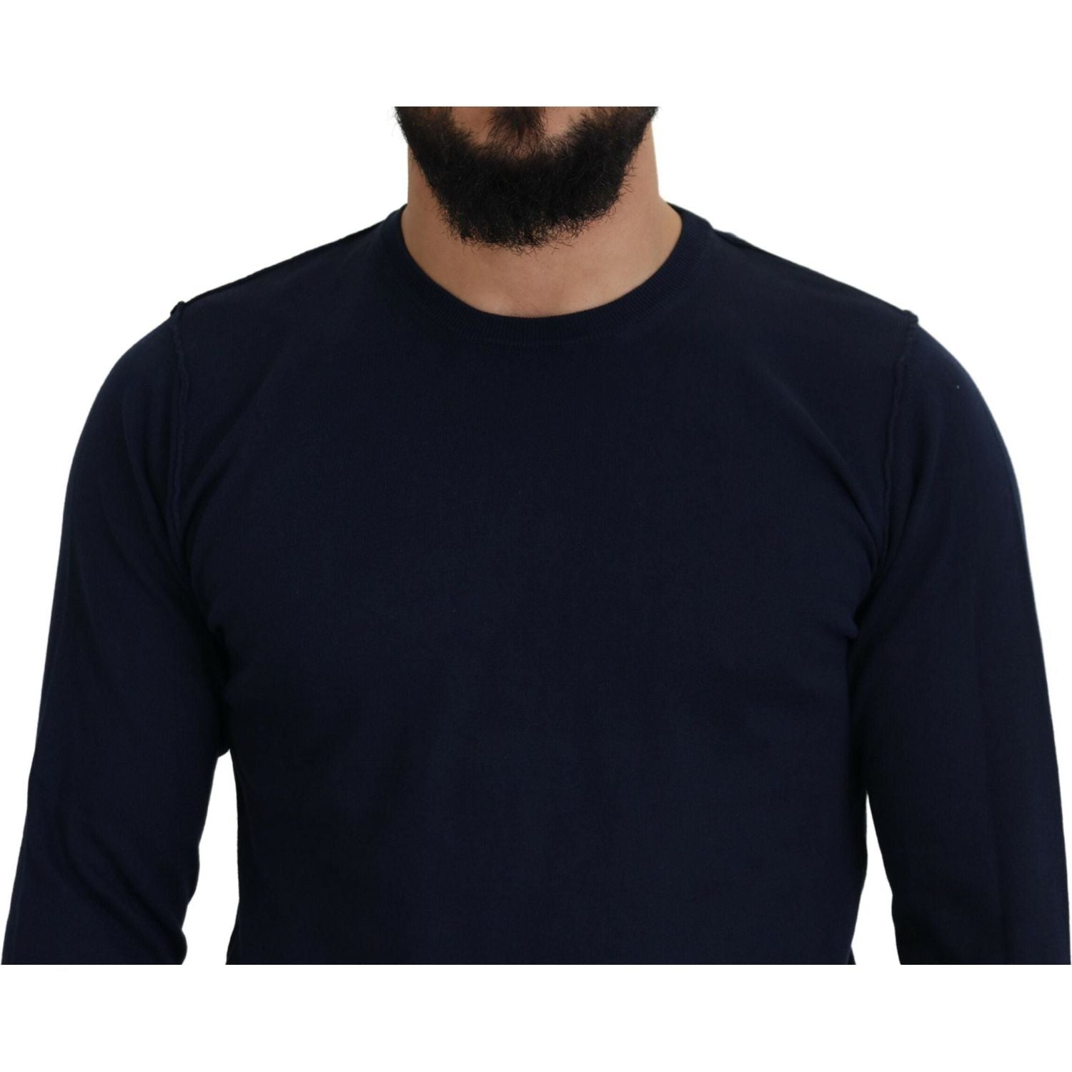 باولو بيكورا ميلانو أصيلة Crewneck سترة صوفية زرقاء