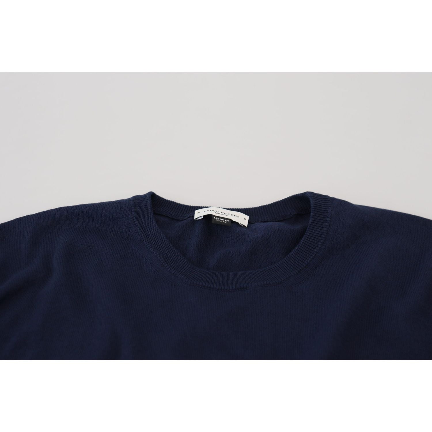 باولو بيكورا ميلانو أصيلة Crewneck سترة صوفية زرقاء