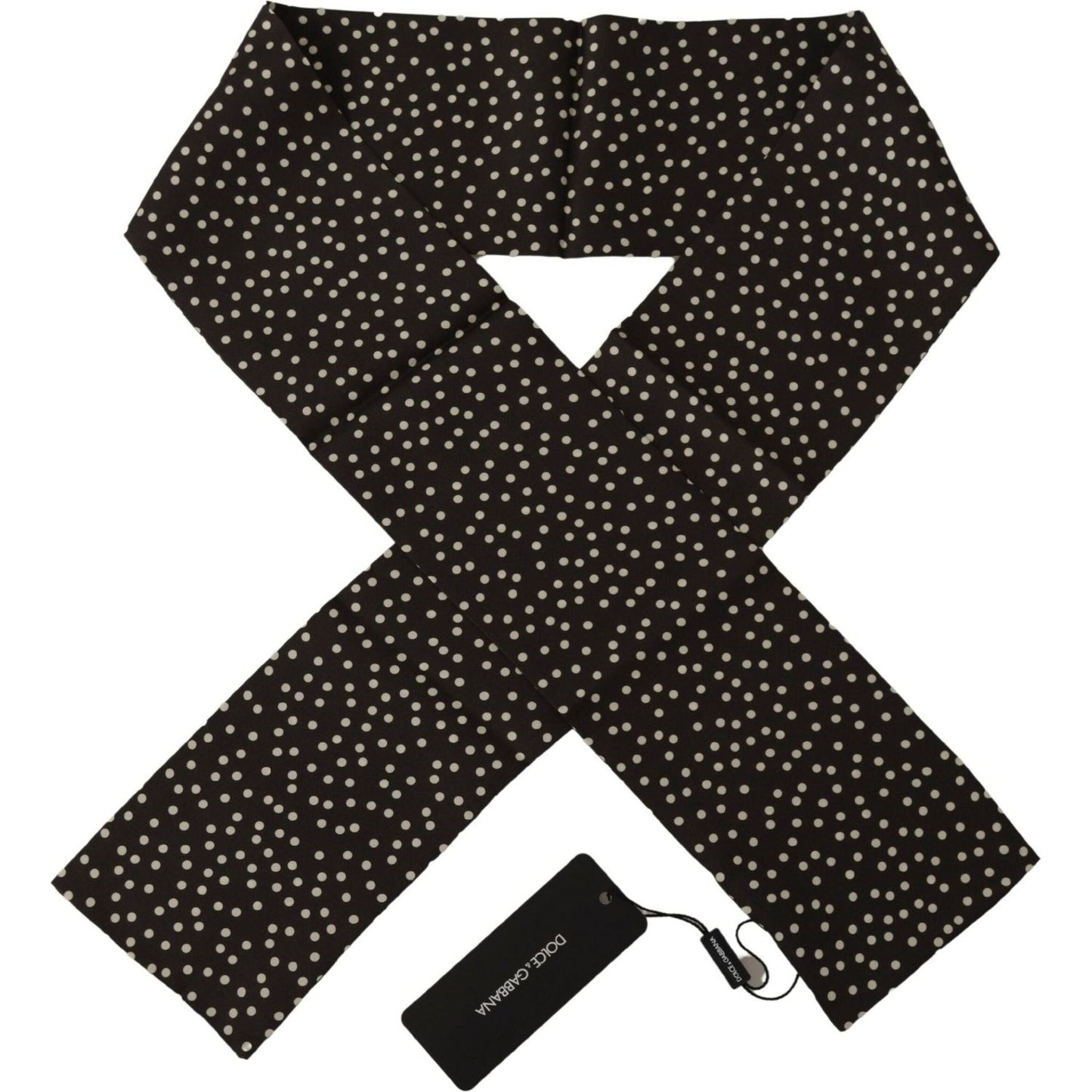 Dolce & Gabbana Brown Polka Dot Men Scarf Neck Wrap Shawl Scarf