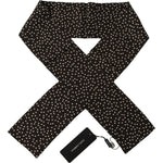 Dolce & Gabbana Brown Polka Dot Men Scarf Neck Wrap Shawl Scarf