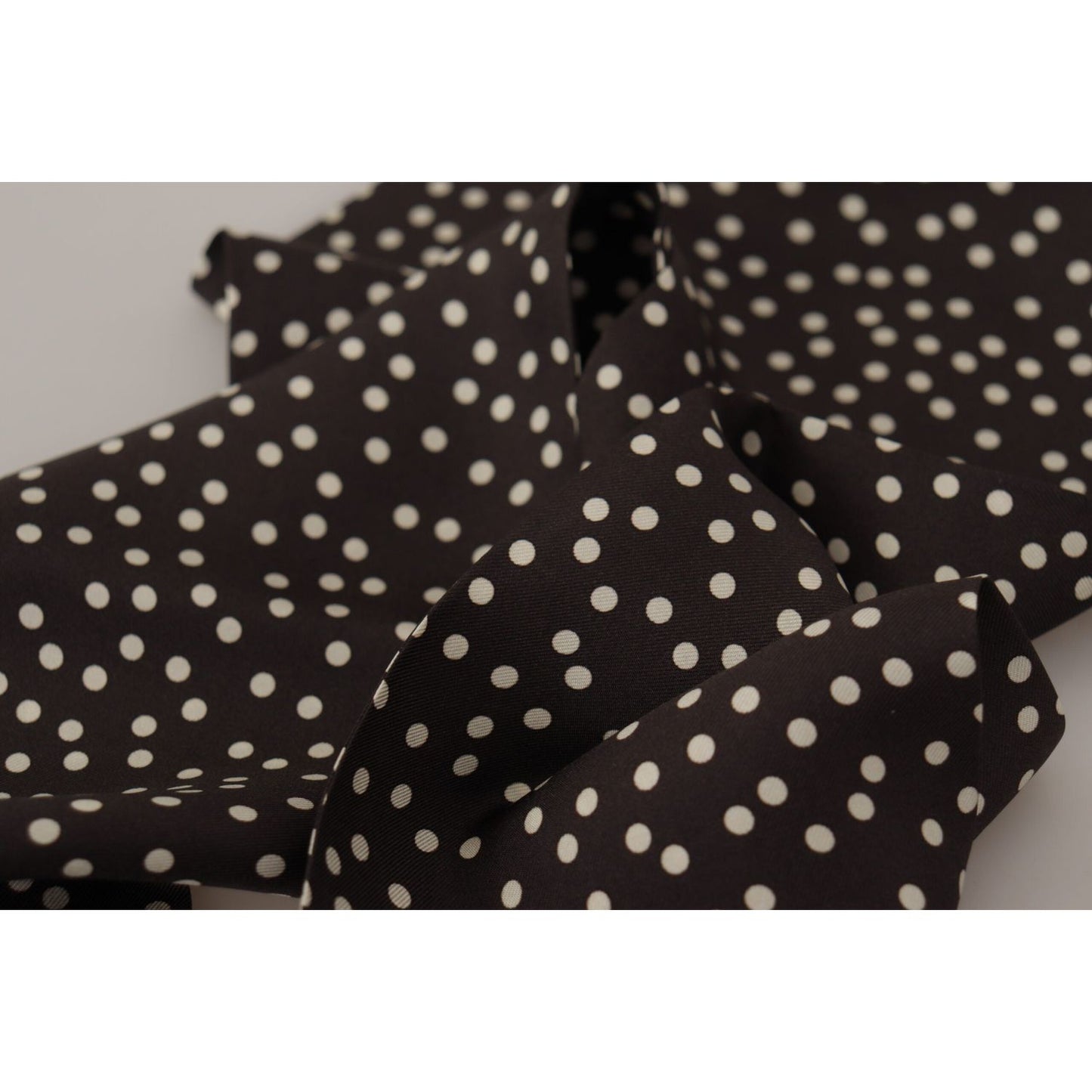 Dolce & Gabbana Brown Polka Dot Men Scarf Neck Wrap Shawl Scarf