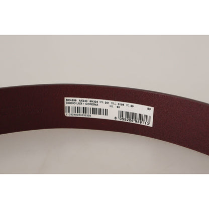 Dolce & Gabbana Brown Leather Silver Metal Crown Buckle Belt