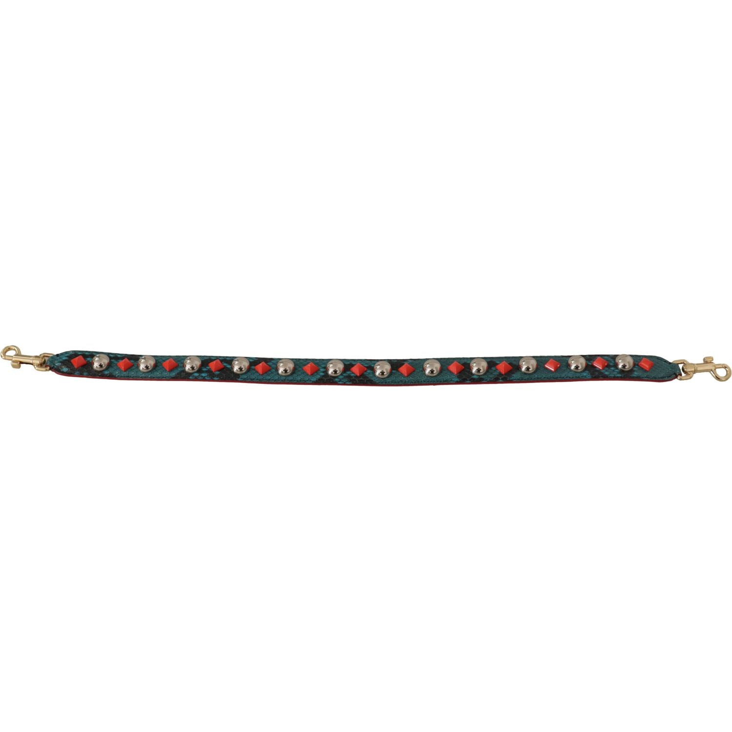 Dolce & Gabbana Green Crystals Leather Bag Shoulder Strap