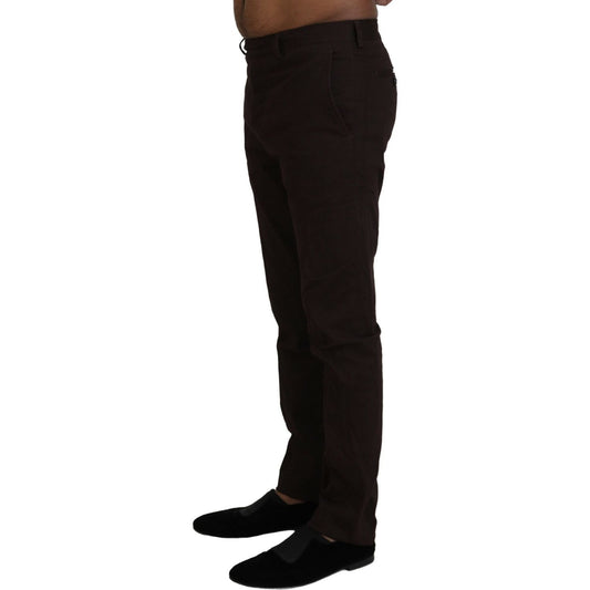 BENCIVENGA Brown Cotton Tapered Formal Men Pants PAN71363 - 48