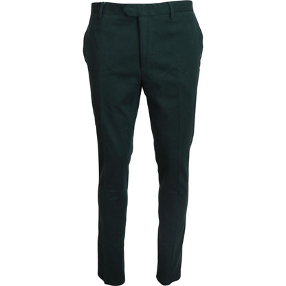 BENCIVENGA Dark Green Cotton Skinny Men Pants