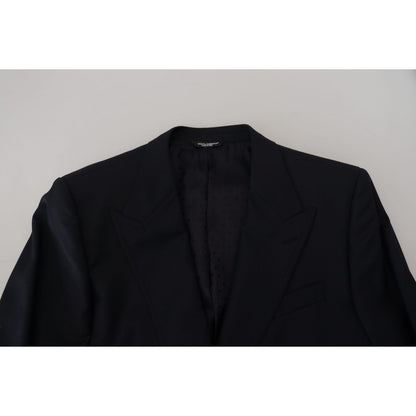 Dolce & Gabbana Dark Blue Wool Formal Sicilia Blazer